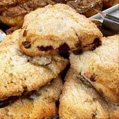 Raspberry White Chocolate Chip Scones